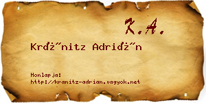 Kránitz Adrián névjegykártya