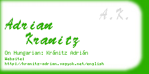 adrian kranitz business card