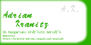 adrian kranitz business card